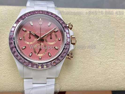 AET REMOULD ceramica Rolex Daytona "ACherry Blossom Pink" lunetta Stone 1:1 Best Clone Edizione
