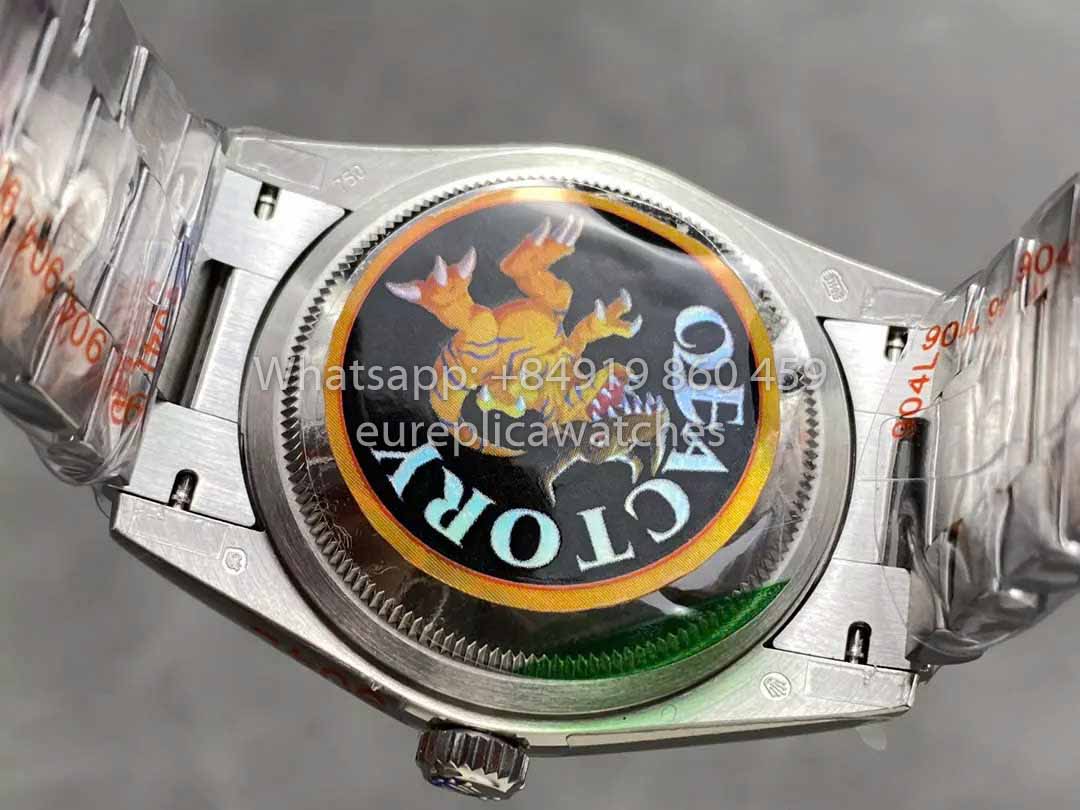 Rolex Day Date 128236 QF Fabbrica 1:1 Best Clone Grey Roman numerals Dial