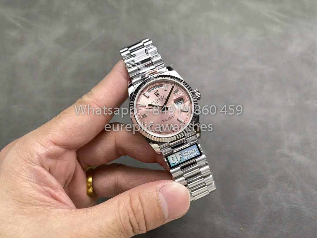 Rolex Day Date 128236 QF Fabbrica 1:1 Best Clone Pink Diamond Dial