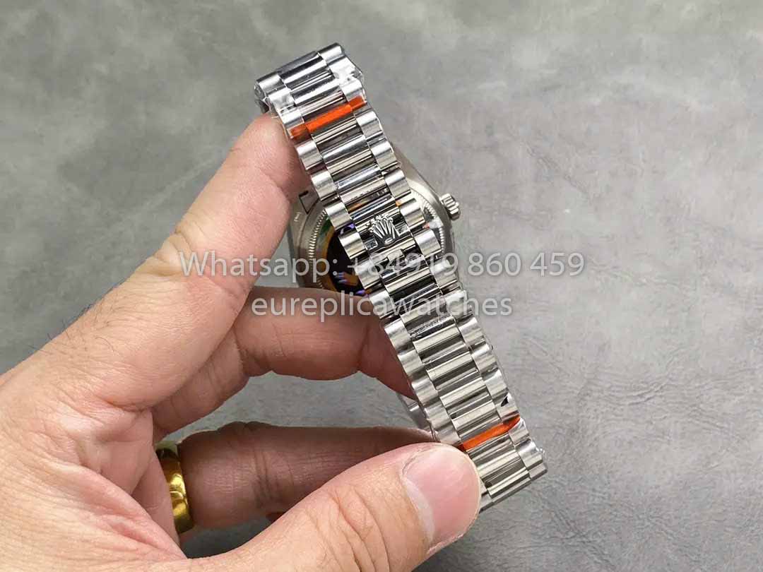 Rolex Day Date 128239-0005 QF Fabbrica 1:1 Best Clone Silver Index Dial