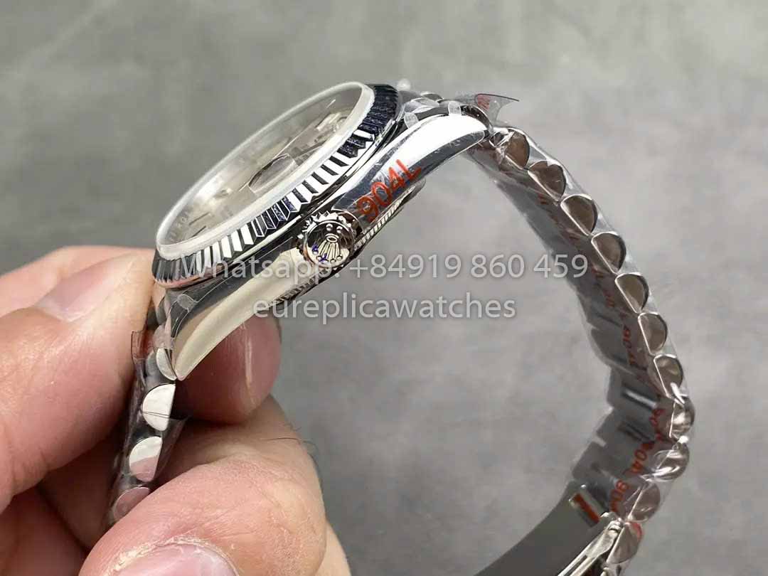 Rolex Day Date 128239-0005 QF Fabbrica 1:1 Best Clone Silver Index Dial