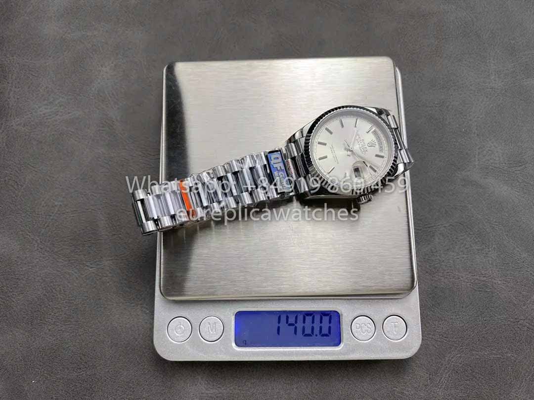 Rolex Day Date 128239-0005 QF Fabbrica 1:1 Best Clone Silver Index Dial