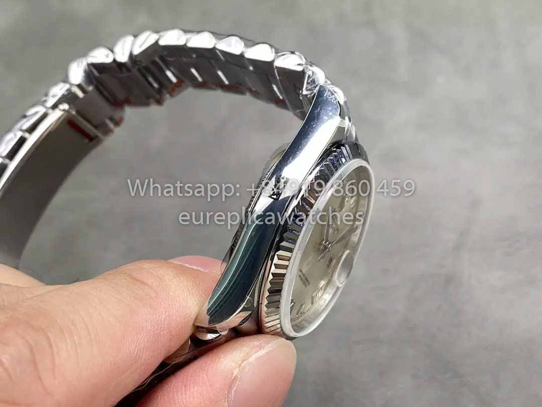 Rolex Day Date 128239 QF Fabbrica 1:1 Best Clone Silver Numeral Dial