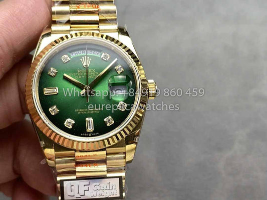 Rolex Day Date 128238-0069 QF Fabbrica 1:1 Best Clone Green Diamond Dial