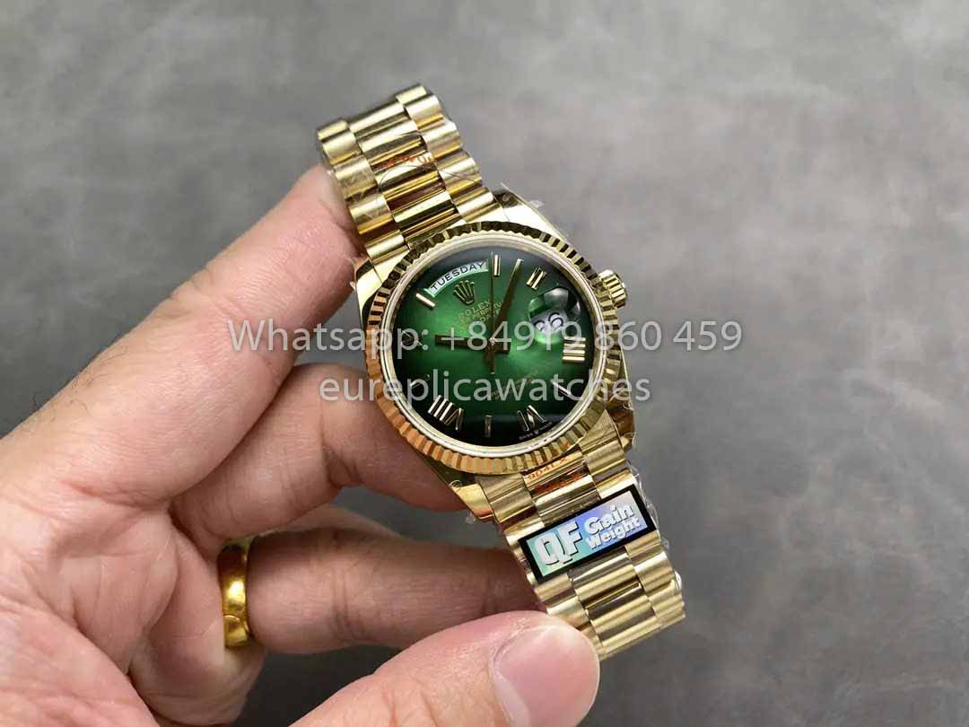 Rolex Day Date M128238 QF Fabbrica 1:1 Best Clone Numeral Green Dial
