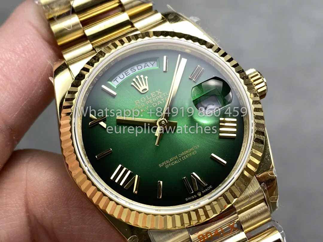 Rolex Day Date M128238 QF Fabbrica 1:1 Best Clone Numeral Green Dial