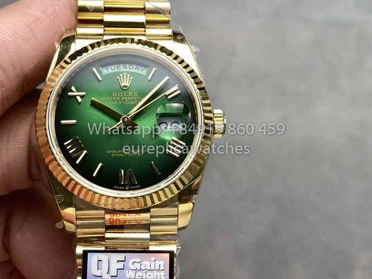 Rolex Day Date M128238 QF Fabbrica 1:1 Best Clone Numeral Green Dial