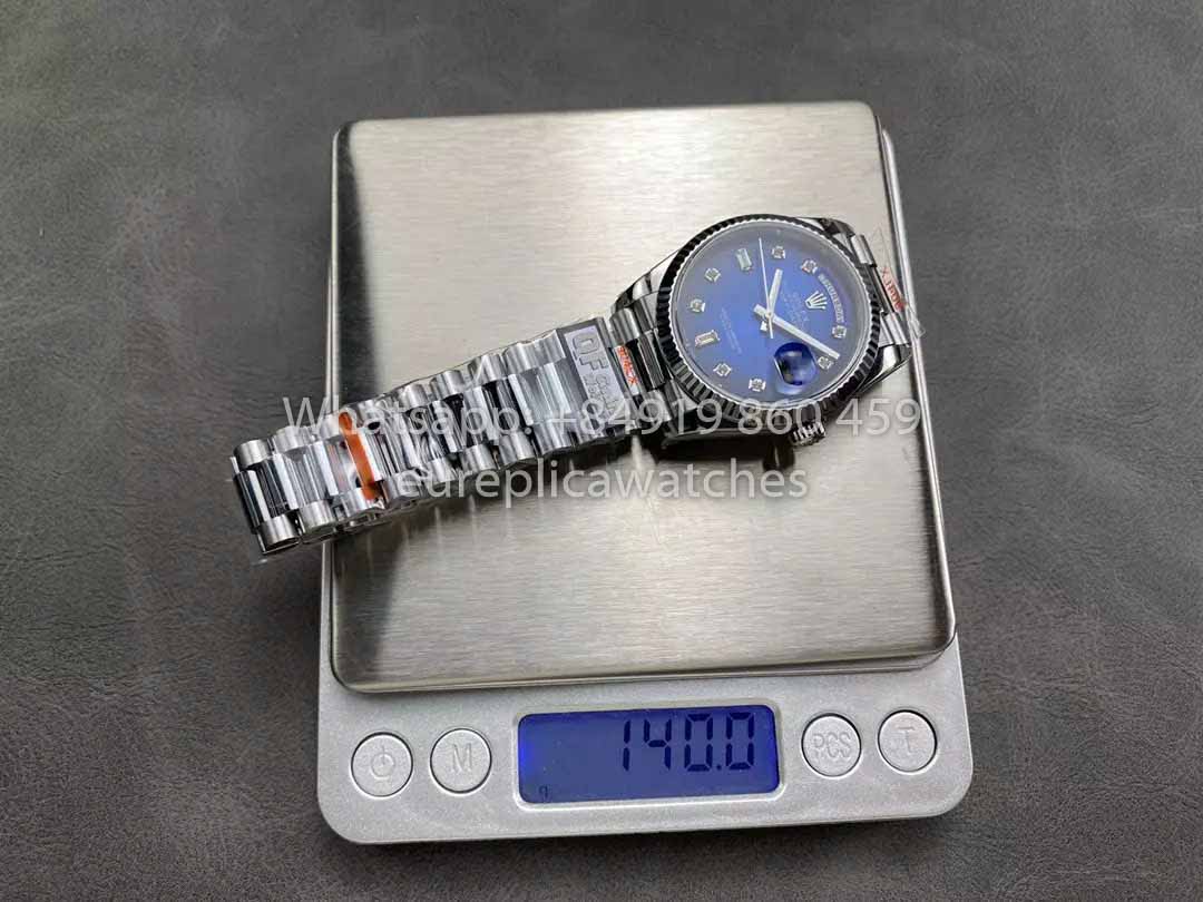 Rolex Day Date M128239-0023 128239-0023 QF Fabbrica 1:1 Mejor clon Esfera de diamantes azules