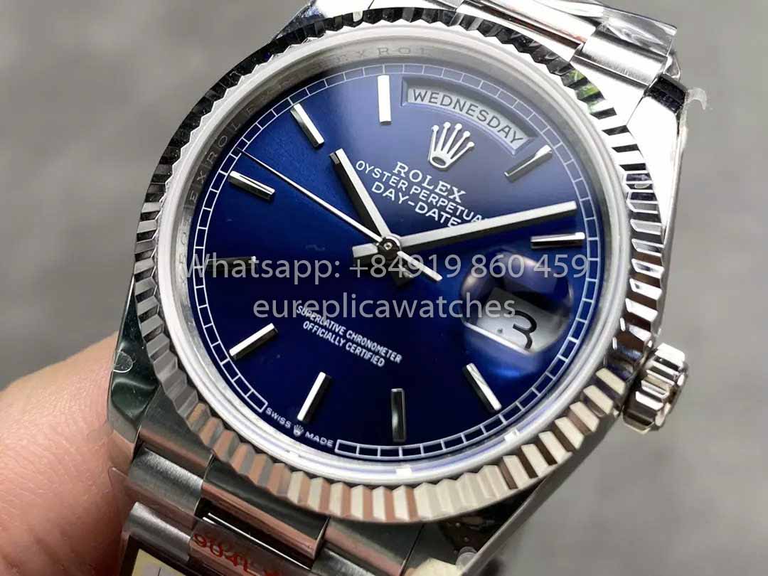 Rolex Day Date M128239 QF Fabbrica 1:1 Best Clone Blue Index Dial