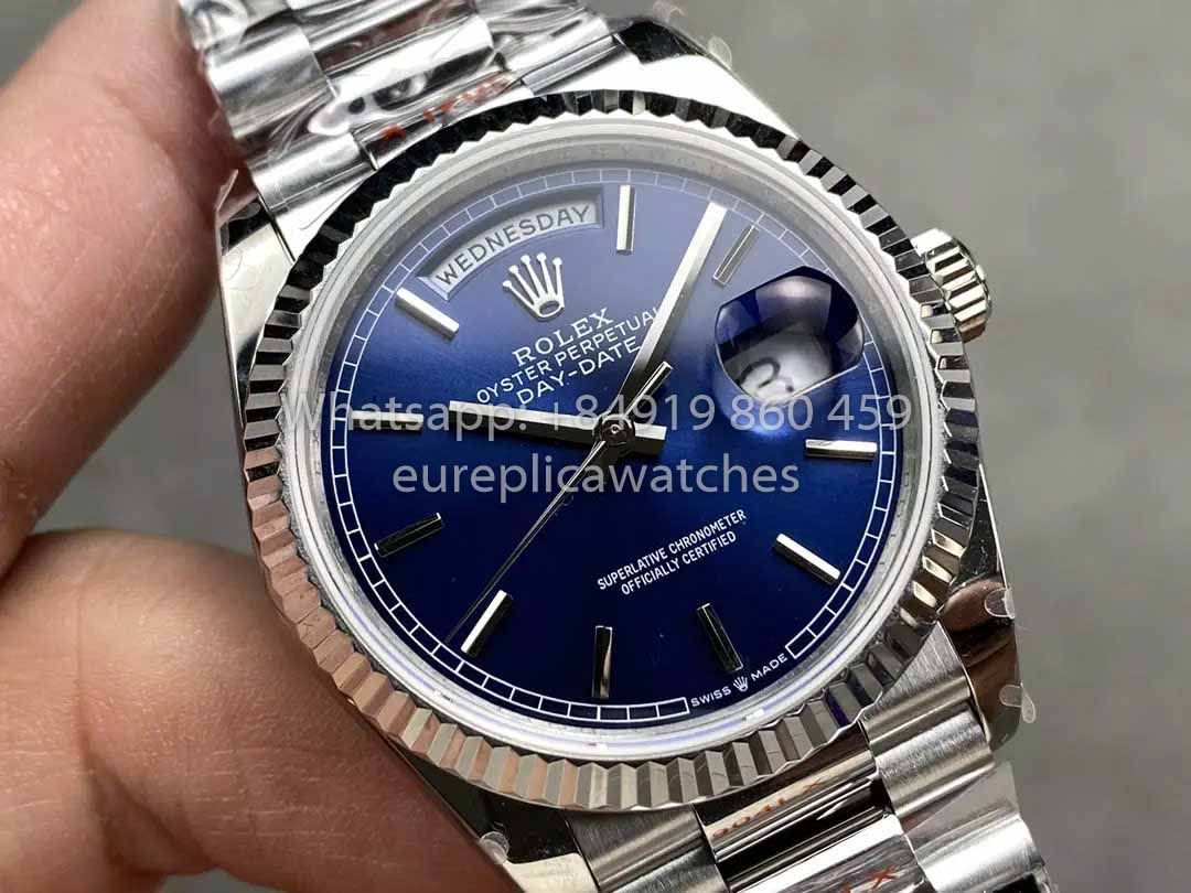 Rolex Day Date M128239 QF Fabbrica 1:1 Best Clone Blue Index Dial