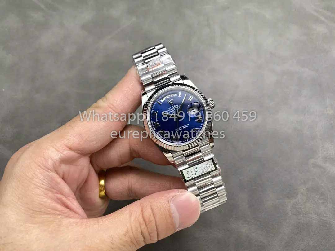 Rolex Day Date M128239 QF Fabbrica 1:1 Best Clone Numeral Blue Dial