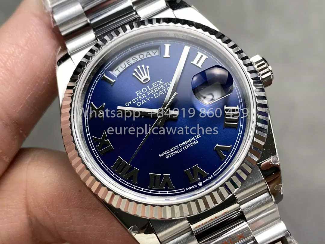 Rolex Day Date M128239 QF Fabbrica 1:1 Best Clone Numeral Blue Dial