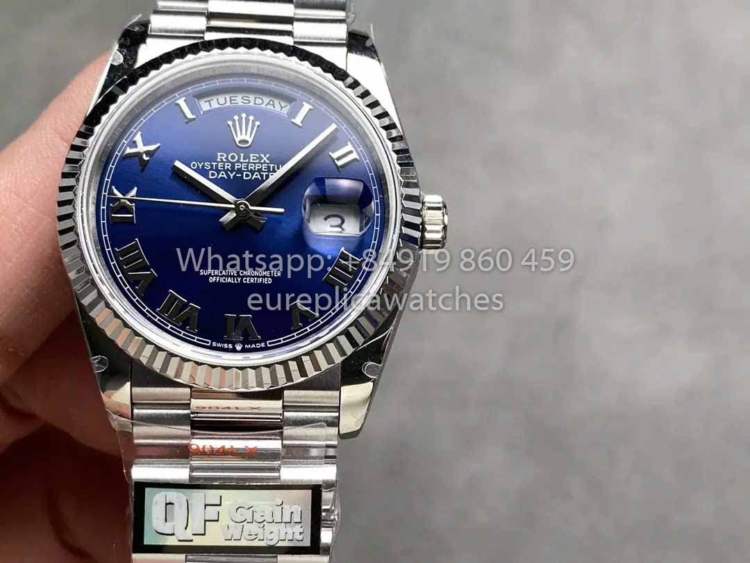 Rolex Day Date M128239 QF Fabbrica 1:1 Best Clone Numeral Blue Dial