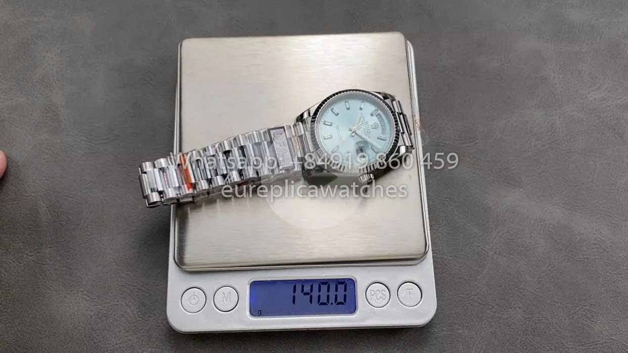 Rolex Day Date M128236 QF Fabbrica 1:1 Best Clone Ice Blue Dial 36mm