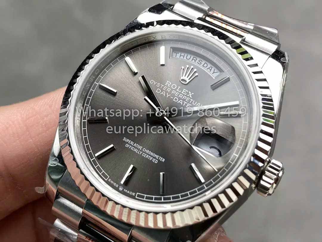 Rolex Day Date M128236 QF Fabbrica 1:1 Best Clone Grey Index Dial