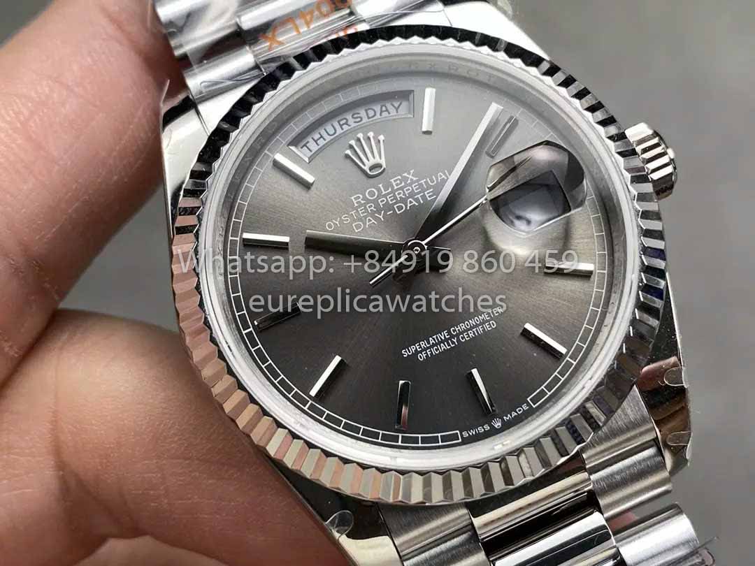 Rolex Day Date M128236 QF Fabbrica 1:1 Best Clone Grey Index Dial