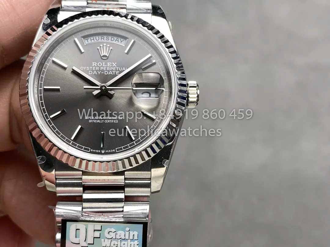 Rolex Day Date M128236 QF Fabbrica 1:1 Best Clone Grey Index Dial