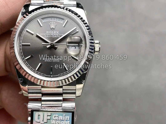 Rolex Day Date M128236 QF Fabbrica 1:1 Best Clone Grey Index Dial