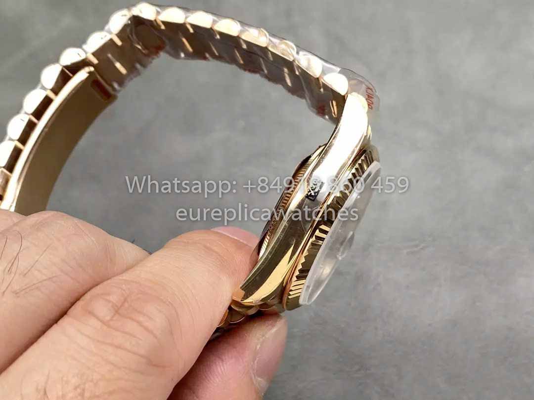 Rolex Day Date M128235 purple mother of pearl QF Fabbrica 1:1 Best Clone Rose Gold 36