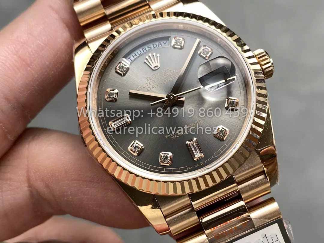 Rolex Day Date M128235 purple mother of pearl QF Fabbrica 1:1 Best Clone Rose Gold 36