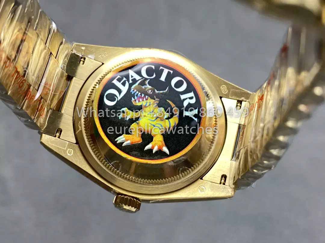 Rolex Day Date M128235 purple mother of pearl QF Fabbrica 1:1 Best Clone Yellow Gold 36