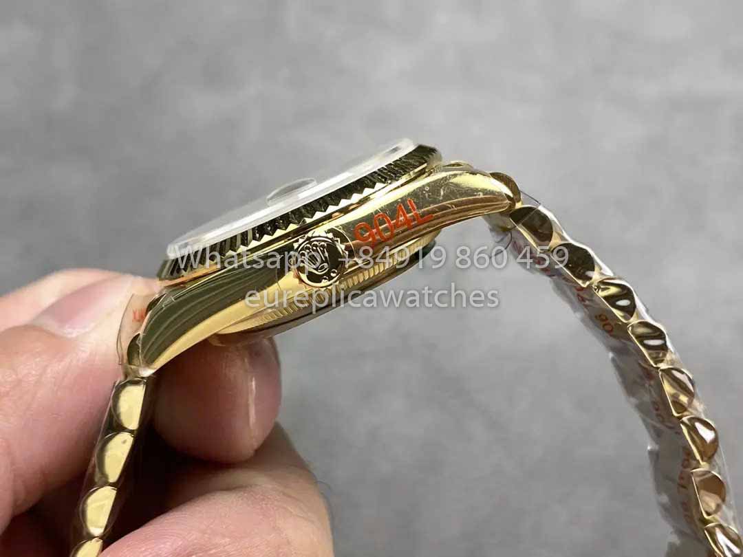 Rolex Day Date M128235 purple mother of pearl QF Fabbrica 1:1 Best Clone Yellow Gold 36