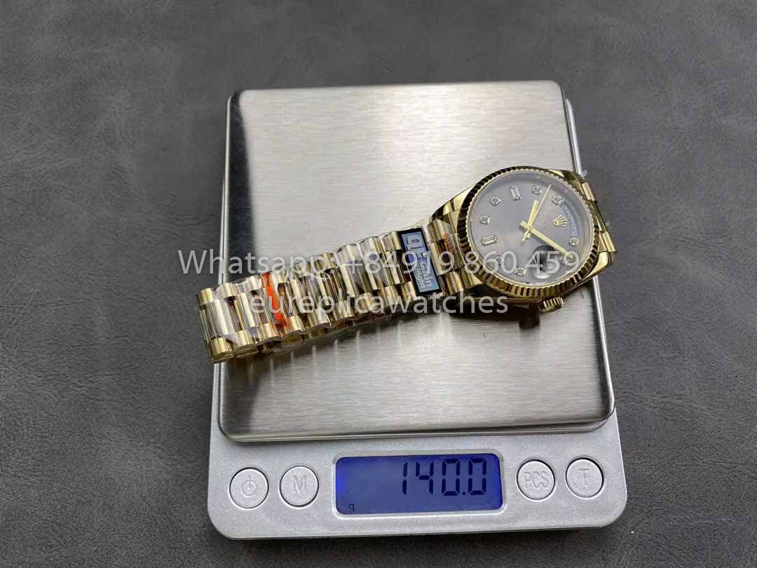 Rolex Day Date M128235 purple mother of pearl QF Fabbrica 1:1 Best Clone Yellow Gold 36
