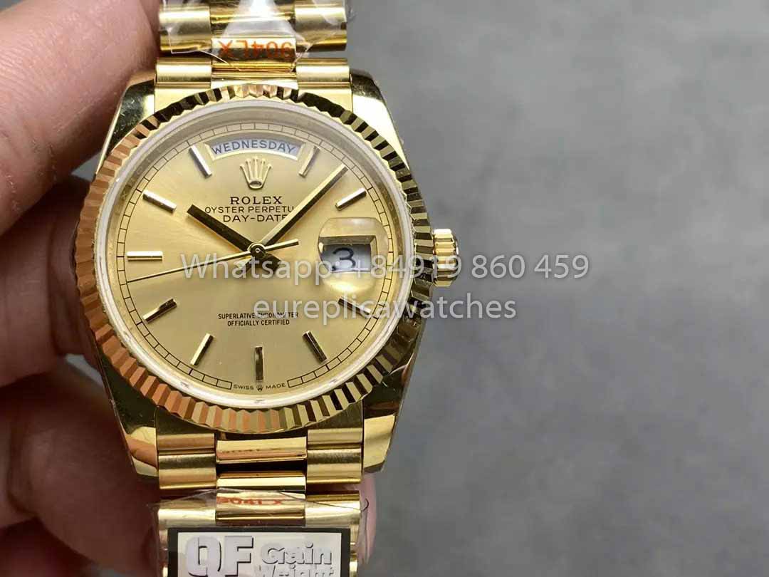 Rolex Day Date M128238-0045 - 128238-0045 Index Dial QF Fabbrica 1:1 Best Clone 36mm