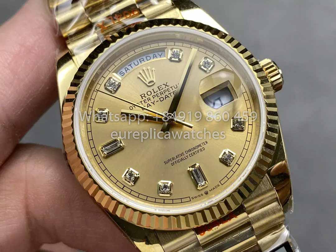Rolex Day Date M128238-0008 - 128238-0008 Diamond Dial QF Fabbrica 1:1 Best Clone 36mm