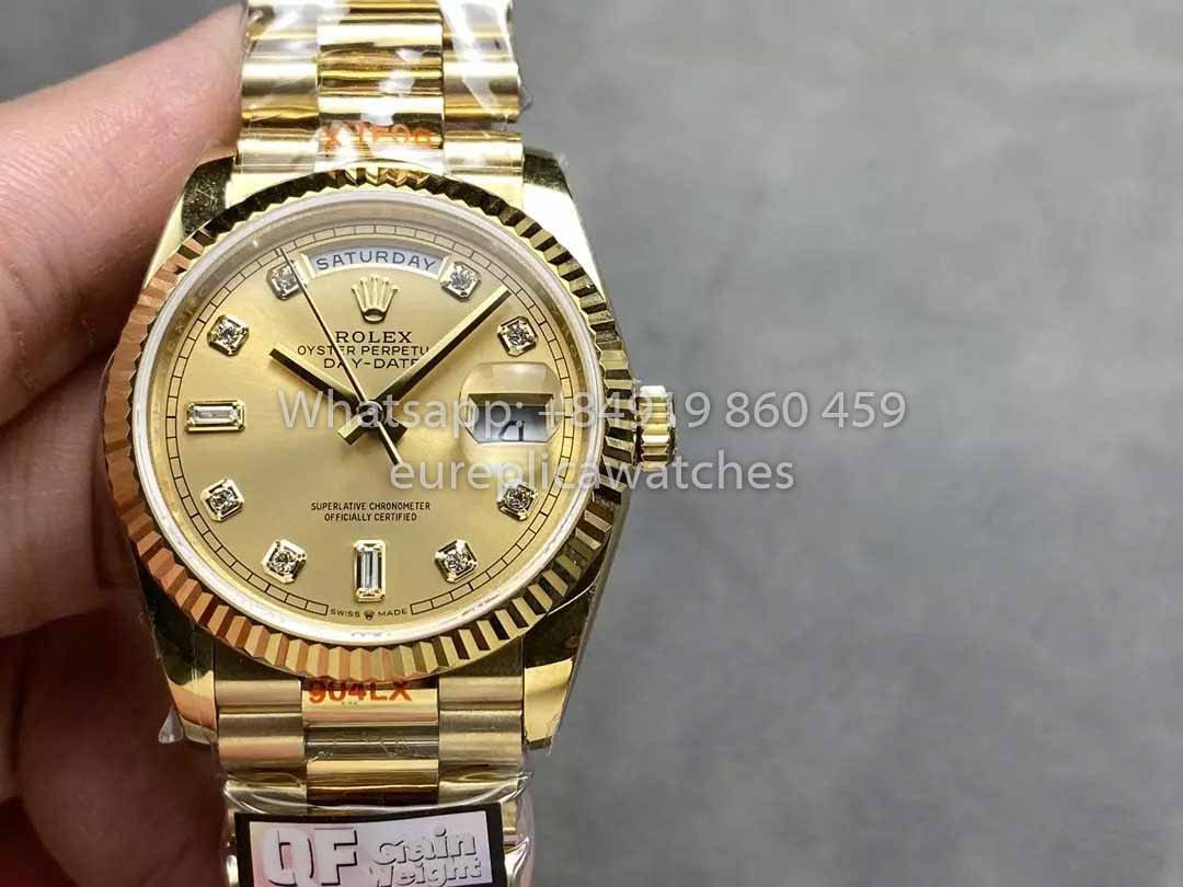 Rolex Day Date M128238-0008 - 128238-0008 Diamond Dial QF Fabbrica 1:1 Best Clone 36mm