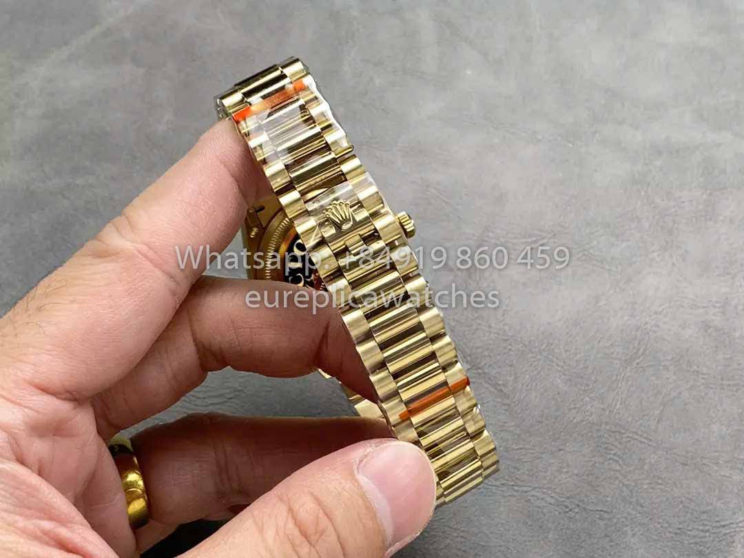 Rolex Day Date M128238 Ouro Amarelo Mostrador Diamante QF Fabbrica 1:1 Best Clone 36mm