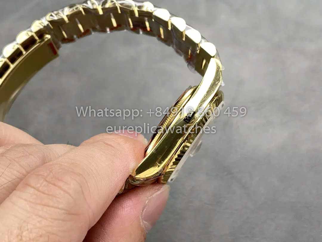 Rolex Day Date M128238 Ouro Amarelo Mostrador Diamante QF Fabbrica 1:1 Best Clone 36mm