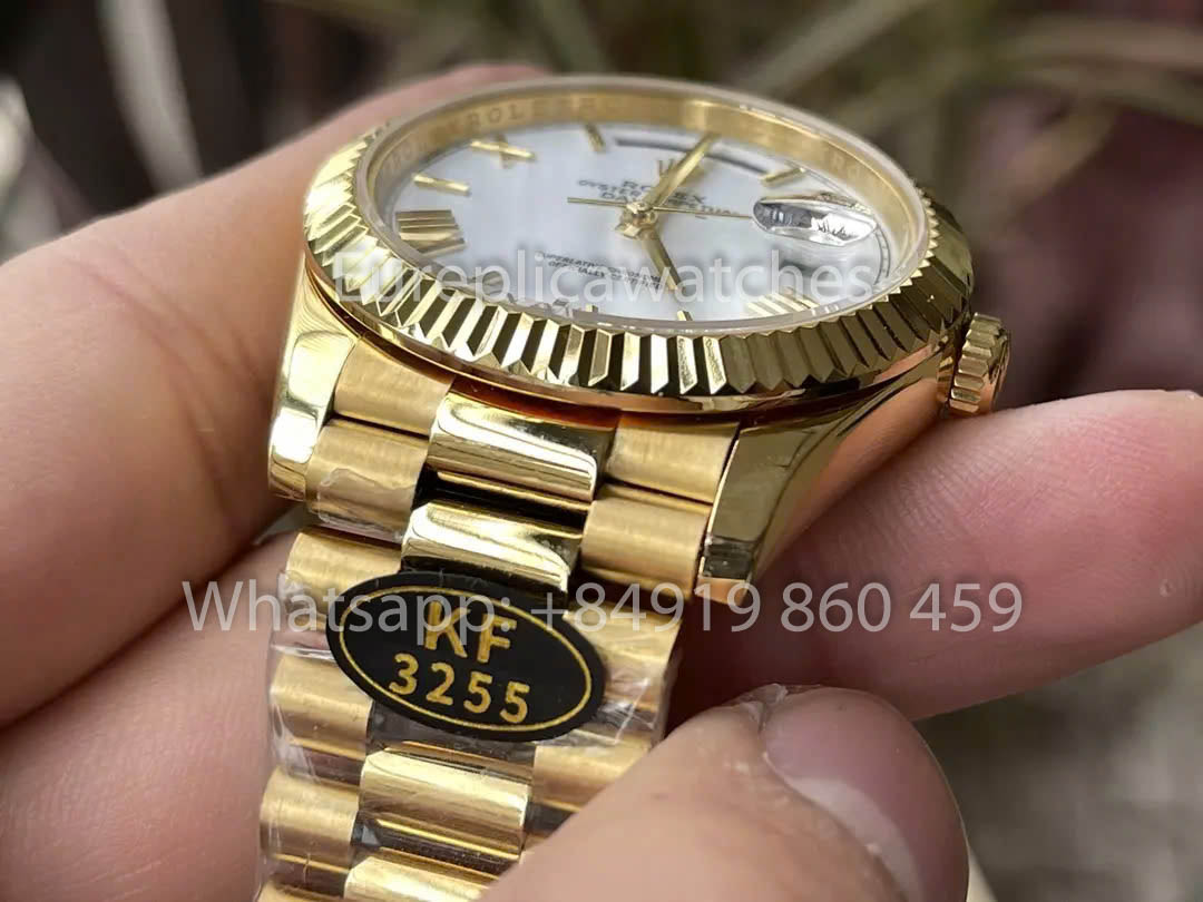 Rolex Yellow Gold Day Date 40 228238-0042 Sundust Dial  1:1 Best Clone KF Fabbrica 215 Gram
