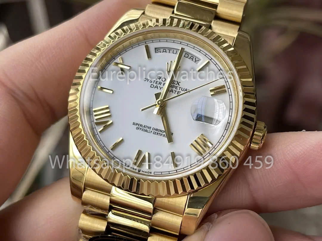 Rolex Yellow Gold Day Date 40 228238-0042 Sundust Dial  1:1 Best Clone KF Fabbrica 215 Gram