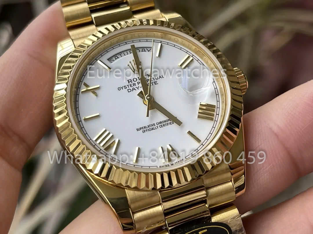 Rolex Yellow Gold Day Date 40 228238-0042 Sundust Dial  1:1 Best Clone KF Fabbrica 215 Gram
