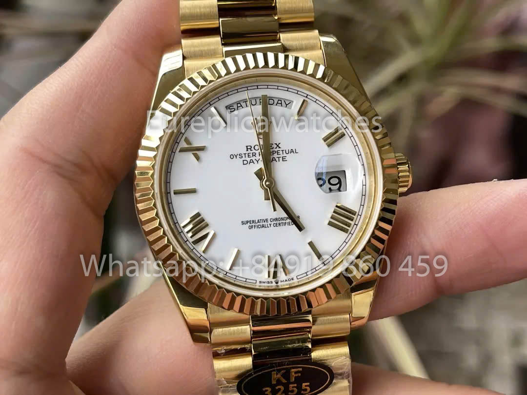 Rolex Yellow Gold Day Date 40 228238-0042 Sundust Dial  1:1 Best Clone KF Fabbrica 215 Gram