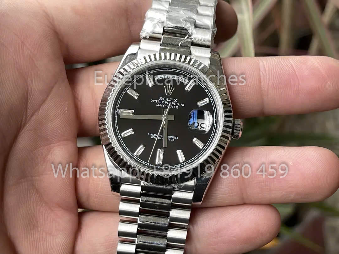 Rolex White Gold Day Date 40 228239-0004  Fluted Bezel  1:1 Best Clone KF Fabbrica 215 Gram