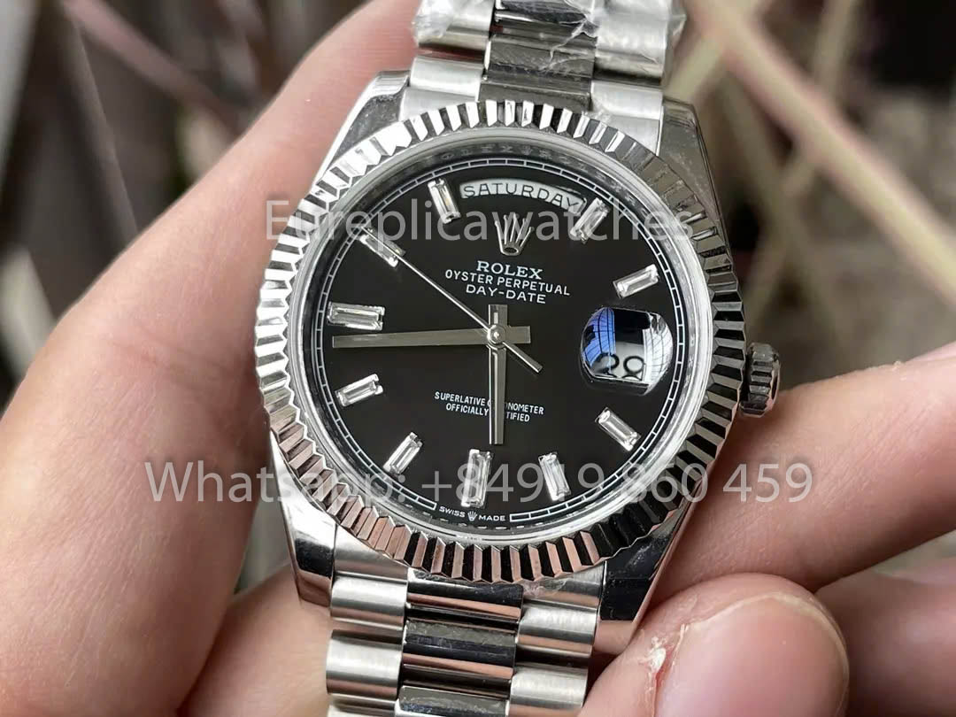 Rolex White Gold Day Date 40 228239-0004  Fluted Bezel  1:1 Best Clone KF Fabbrica 215 Gram