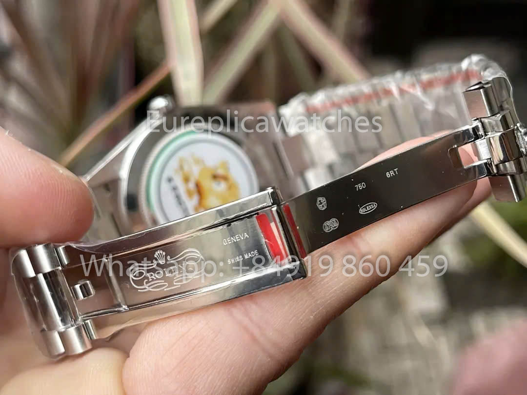 Rolex White Gold Day Date 40 228239-007 Fluted Bezel  1:1 Best Clone KF Fabbrica 215 Gram
