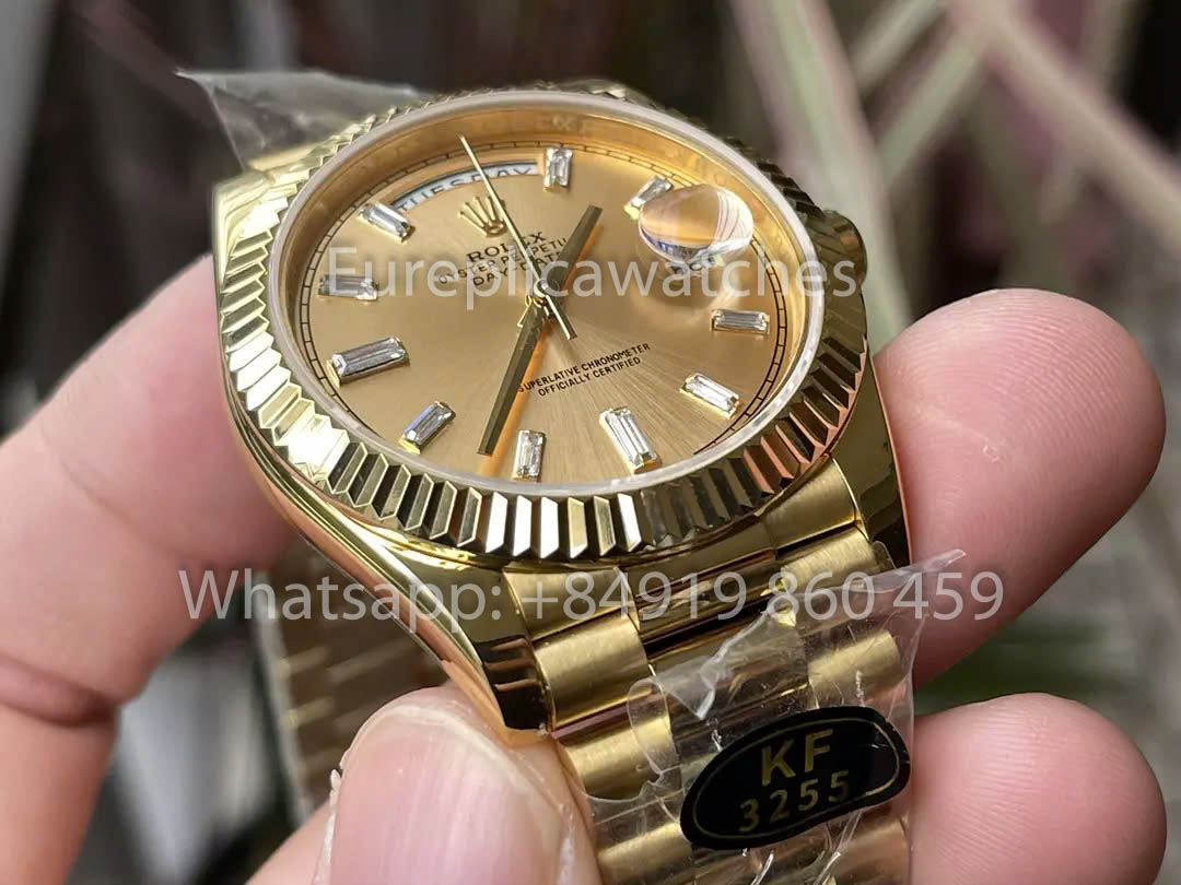 Rolex Yellow Gold Day Date 40 228238-0005 Sundust Dial  1:1 Best Clone KF Fabbrica 215 Gram