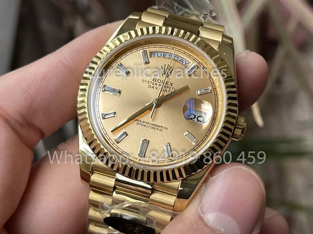 Rolex Yellow Gold Day Date 40 228238-0005 Sundust Dial  1:1 Best Clone KF Fabbrica 215 Gram