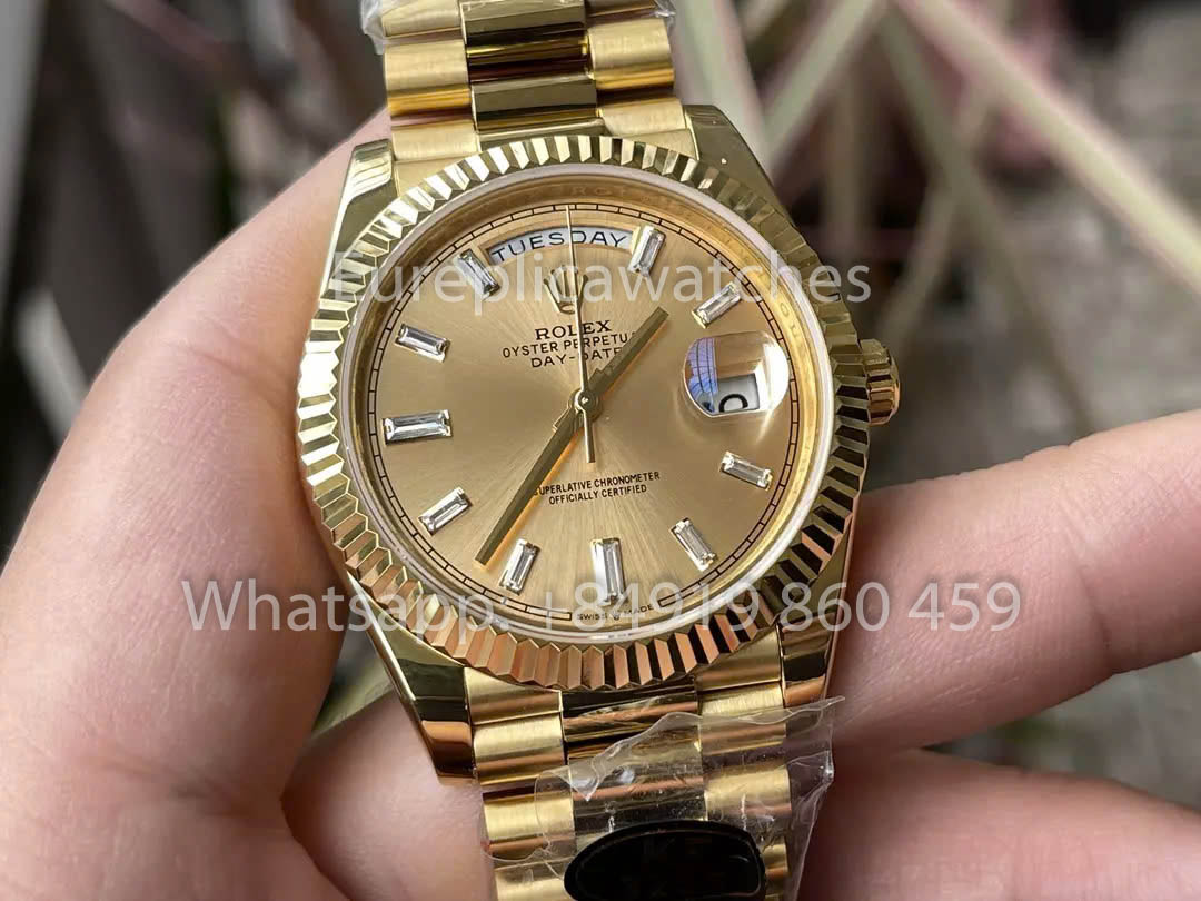 Rolex Yellow Gold Day Date 40 228238-0005 Sundust Dial  1:1 Best Clone KF Fabbrica 215 Gram