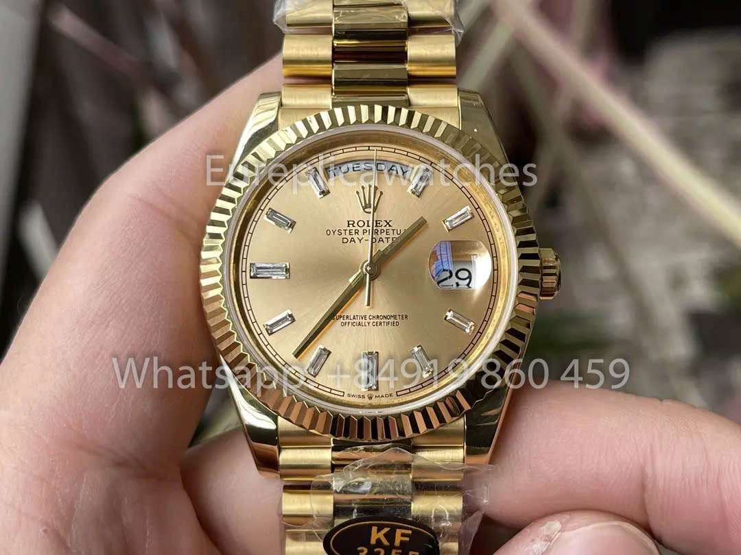 Rolex Yellow Gold Day Date 40 228238-0005 Sundust Dial  1:1 Best Clone KF Fabbrica 215 Gram