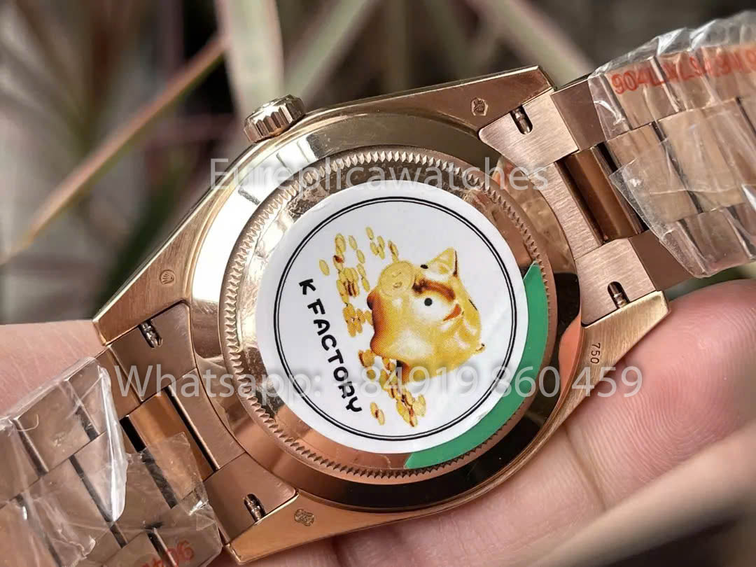 Rolex Everose Gold Day Date 40 228235-003 Chocolate Dial  1:1 Best Clone KF Fabbrica 215 Gram