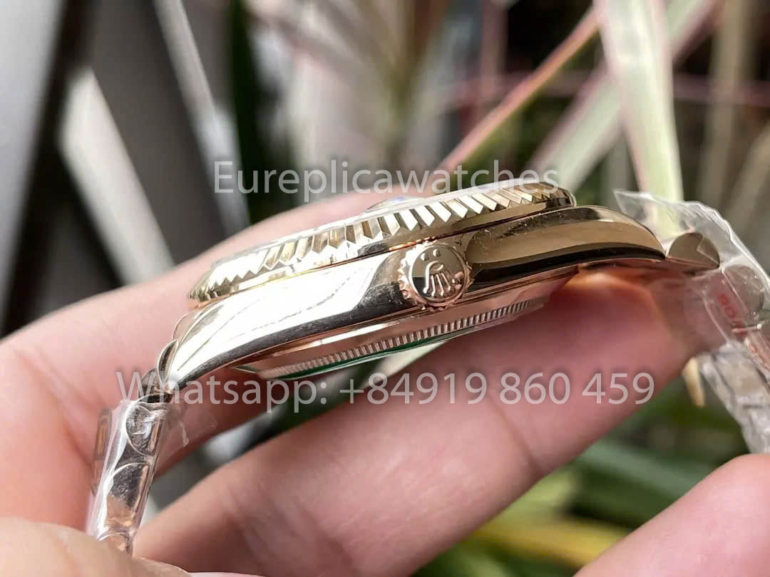 Rolex Everose Gold Day Date 40 228235 mostrador sundust 1:1 Melhor Clone KF Fabbrica 215 gramas