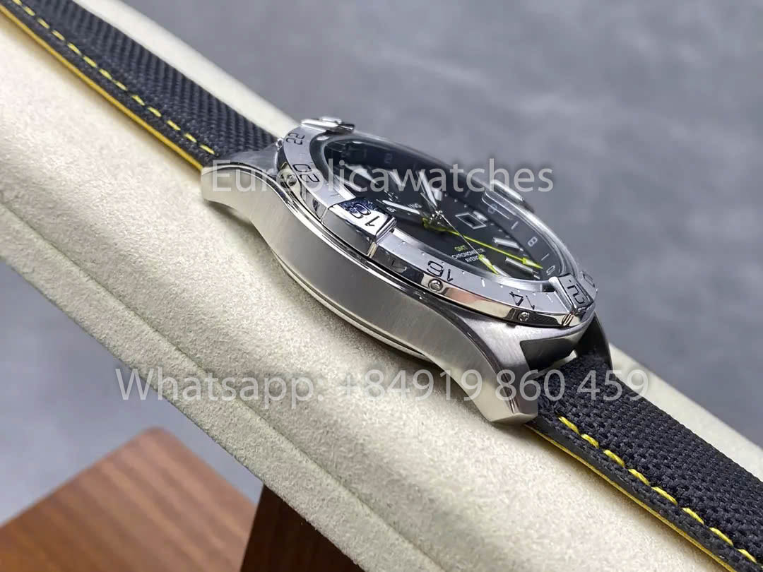 Breitling Avenger Automatic GMT 44 BLS Fabbrica 1:1 Best Clone Grigio quadrante Velcro cinturino