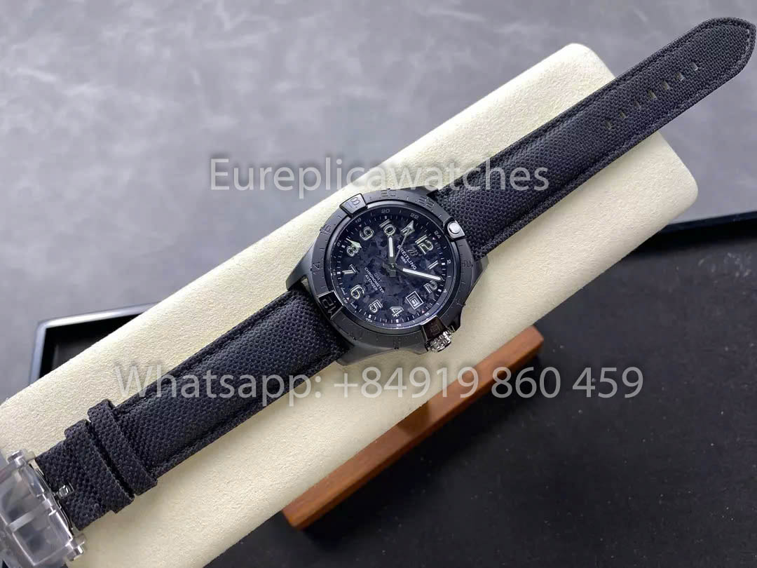 Breitling Avenger Automatic GMT 44 BLS Fabbrica 1:1 Melhor Clone Nero Velcro cinturino