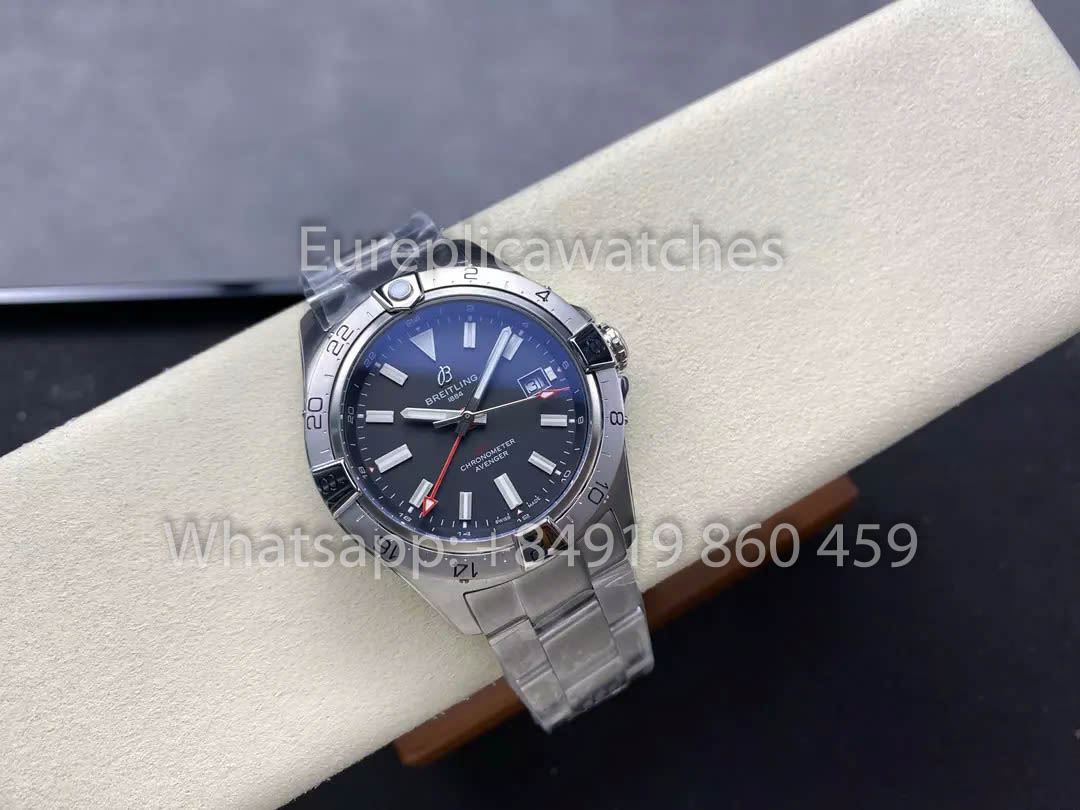 Breitling Avenger Automatic GMT 44 BLS Fabbrica 1:1 Best Clone Grigio quadrante acciaio inossidabile cinturino