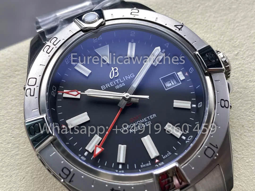 Breitling Avenger Automatic GMT 44 BLS Fabbrica 1:1 Best Clone Grigio quadrante acciaio inossidabile cinturino
