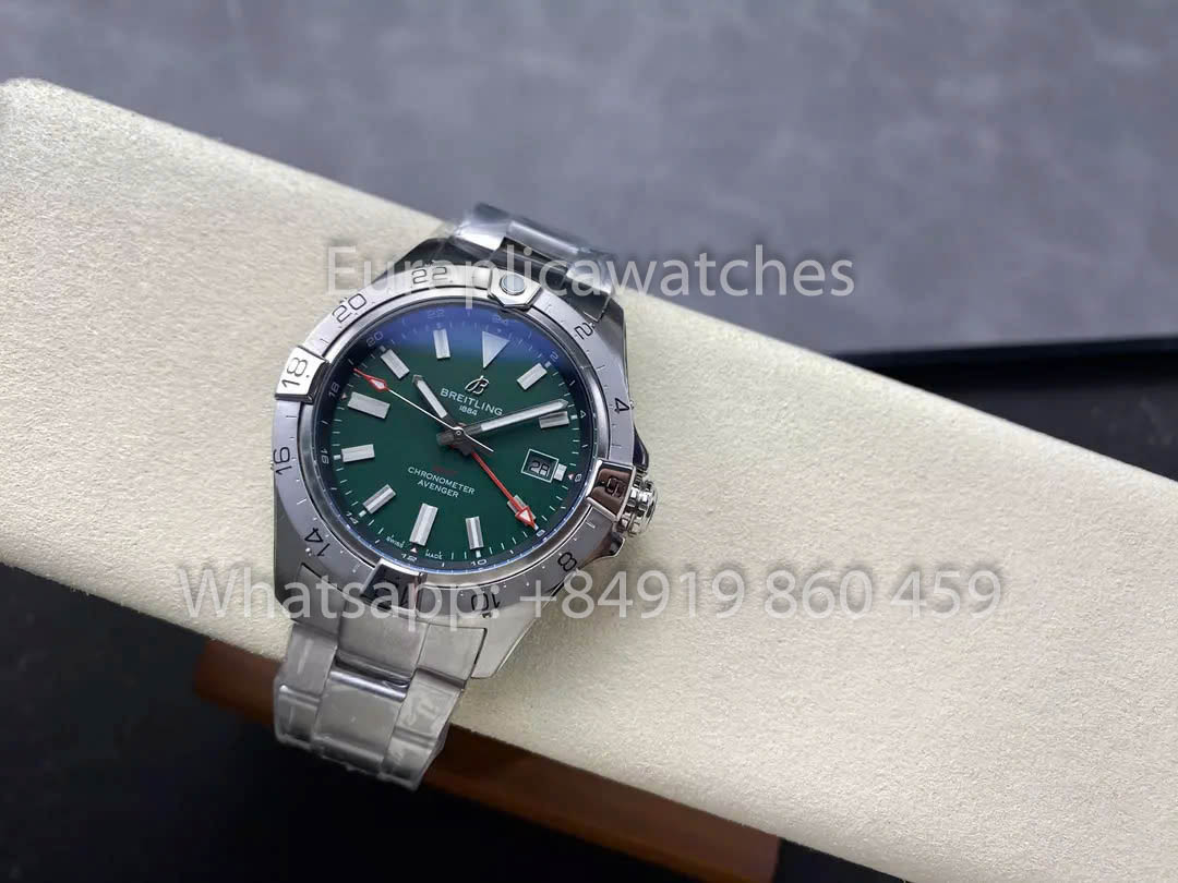 Breitling Avenger Automatic GMT 44 BLS Fabbrica 1:1 Best Clone quadrante verde acciaio inossidabile cinturino